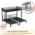 thumbnail image 4 of Bellemave Triple Bunk Bed Twin over Twin and Twin Metal Bunk Bed Frame with Storage Shelf and Build-in Table Space-saving 3 Beds in 1 Convertible 3 Bunk Bed for Kids Teens Boys Girls, Black, 4 of 12
