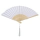 thumbnail image 1 of EeaseMX Abanico vintage de bambú, elegante abanico plegable chino de mano, con encaje (blanco), 1 of 7