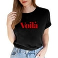 thumbnail image 1 of TSADFHJI Hauts de Noël Élégants pour Femmes avec Bling T-Shirt à Manches Courtes Col Rond Imprimé Lettre Mode Décontractée TG Noir, 1 of 4