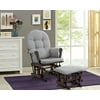 Angel Line Windsor Glider and Ottoman, Espresso Finish and Gray Cushion new