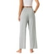 thumbnail image 3 of Pantalones de pijama de algodón para mujer INSPIRE CHIC con cintura elástica, sueltos, pantalones de lounge con bolsillos, sudaderas XS en gris claro, 3 of 6
