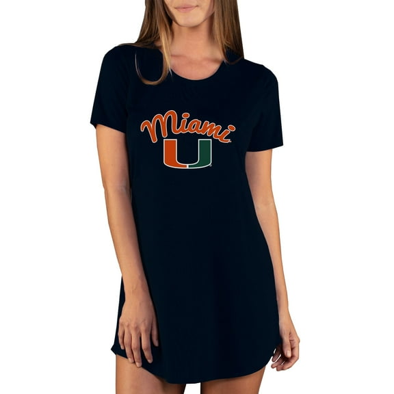 Women's Concepts Sport Black Miami Hurricanes Marathon Nightshirt