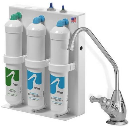 3-Stage Undercounter Drinking Water Filter with Chrome Dispenser