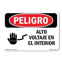 OSHA Danger Sign - High Voltage Inside Spanish | Aluminum Sign | Protect Your Business, Construction Site, Warehouse & Shop Area | Made in The USA