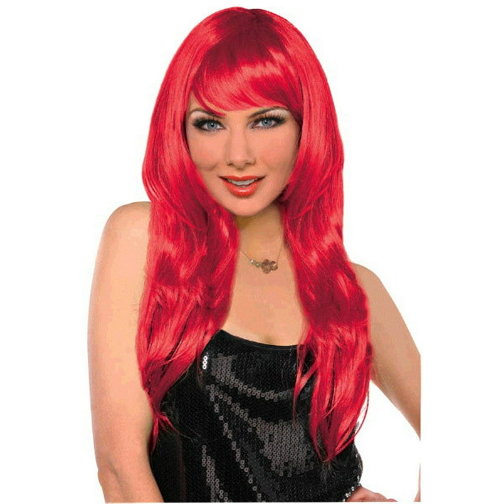 Halloween Costume Ideas With Pink Wig - Glamorous Long Red Wig Halloween Dress up Costume Hair - Walmart.com