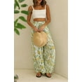 thumbnail image 4 of Women Summer Beach Vacation Pants High Waisted Wide Leg Pants Printed Loose Flowy Casual Palazzo Lounge Trousers, 4 of 11