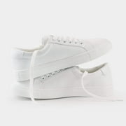 Yolanda Zula Woman Fashion Pure White Sneakers Casual Lace up Flat Shoes Low Top for Female