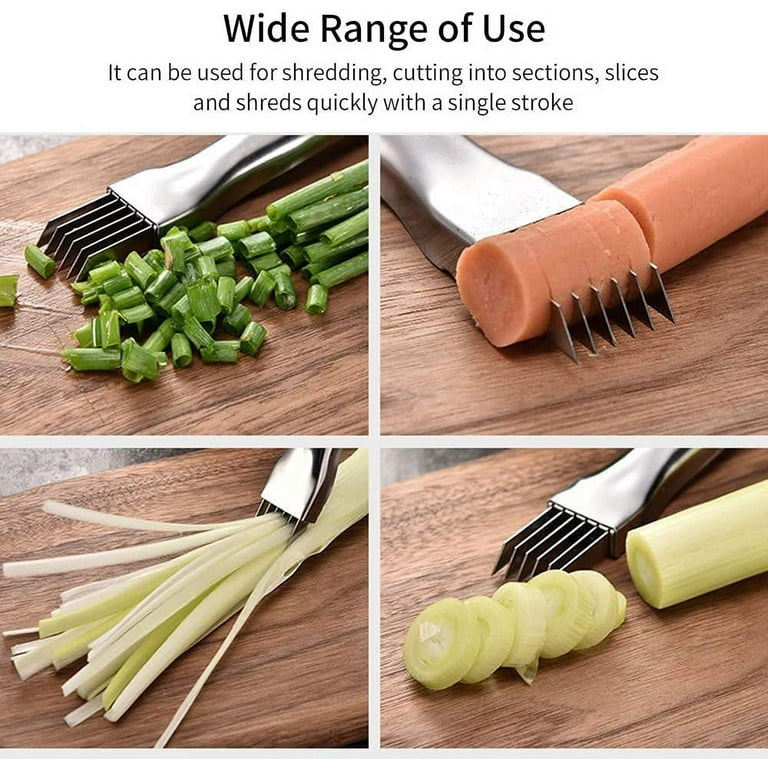 Spring Onion Slicer,stainless Steel Chopped Green Onion Knife,scallion  Cutter Shred Silk The Knife For Green Onion Fruit Vegetable Garlic,  Multi-funct