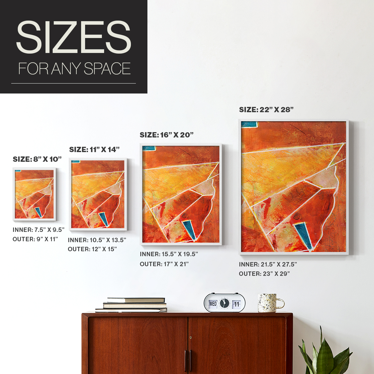 Primary Connection III Framed Print in White Solid Wood Framed Print No Nail Hanging