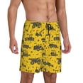 thumbnail image 2 of Balery Vintage Excavator Pantalones cortos de pijama de punto de algodón para hombre con cinturilla y bolsillos-Small, 2 of 6