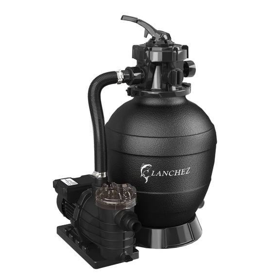 Lanchez 13-Inch Sand Filter Pump for Above Ground Pools, 3/4HP, 3500GPH, 6-Way Valve System
