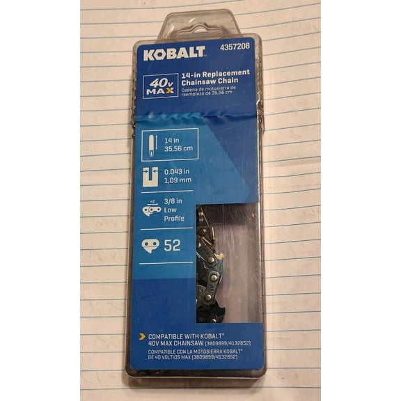 New Kobalt Original 14" Replacement 52 Link Chainsaw Chain 40v Max 4357208