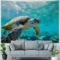 thumbnail image 4 of JRXY Turtle Swiming Under The Sea Tapestry Painting, 4 of 6