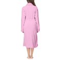 thumbnail image 4 of Women's Long Lapel Warm Bathrobe - Solid Color Thick Fitted Sleepwear Nightgown - Pink - XXL, 4 of 5