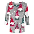 thumbnail image 2 of Patlollav Woman Tops for Christmas,Women's T-Shirt Xmas Print 3/4 Sleeve Casual Tops Gift, 2 of 6