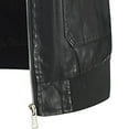 thumbnail image 3 of HOOMEUMY Mens Hoodless Leather Jacket Slim Fit Design Casual Workout Long Sleeve Clothes Fashion 2025 Trendy Classic Solid Coat Stand Collar Jacket Black M, 3 of 5