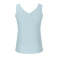 thumbnail image 5 of JIUKE Summer Eyelet Tank Tops for Women V Neck Loose Fitted Sleeveless Lightweight Comfy Tee Shirts Blue L, 5 of 7