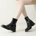 thumbnail image 2 of Mostsola Ankle Boots for Women Square Toe Mid Heel Side Zipper Dress Snakeskin Print Booties, 2 of 3