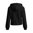 thumbnail image 4 of Weighted Hoodie Zaewscy Women's Casual Loose Color Pocket Long-sleeved Zipper Hooded Sweater Jacket Top Black L, 4 of 7