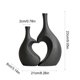 thumbnail image 3 of Jarrón de cerámica en forma de corazón para sala de estar, dormitorio, regalo de San Valentín, decoración moderna para el hogar, negro o blanco, 23x21 cm., 3 of 6