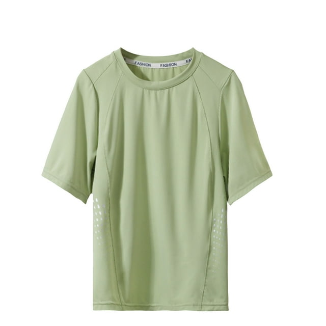 T-Shirt à Manches Courtes à Col Rond pour Enfants, Mélange Doux Coton-Polyester, Vêtement de Sport Récréatif Respirant, Haut d'Été Léger, Tissu en Maille Résistant aux UV, pour Garçons et Filles de 3 à 16 Ans