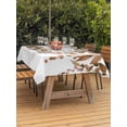 thumbnail image 2 of Outdoor Tablecloth with Umbrella Hole and Zipper, Orange Brown Eucalyptus Rectangle Table Cloth 54x80 Inch Waterproof Tablecloth, Watercolor Spring Weeping Botanical Picnic Table Cover for Patio, 2 of 7