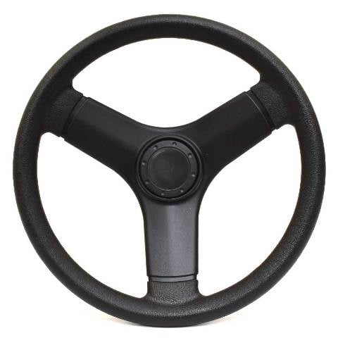 Boat Steering Wheel 12-2300D | 13 1/4 Inch Black Plastic