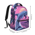 thumbnail image 2 of Fotbe Hawaiian Beach Dolphin Mochila Casual con Estampado para Escuela, Viajes y Actividades al Aire Libre - Duradera, Ligera y Cómoda, 2 of 5