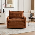 thumbnail image 6 of Nmkwnr Upholstered Chenille Club Chair Armchair with Metal Base, Modern Swivel Accent Chair for Living Room, Office, Bedroom, Brown, 6 of 9
