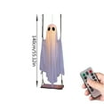 thumbnail image 3 of 4.72 FT Large Hanging Swing Ghost Halloween Decor with String Lights Remote Control Spooky Glowing Ghost Decorations for Outdoor Indoor Porch Yard Tree Halloween Party Scary Decor, 3 of 6