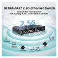 thumbnail image 4 of 2.5G Ethernet Switch 2.5GBASE-T 8 Port 5 Port RJ45 Fanless And Play Network Switch Desktop 80G Switching Capacity, 4 of 7