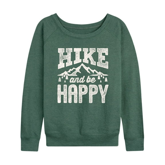 Instant Message - Hike And Be Happy - Ladies French Terry Long Sleeve Shirt