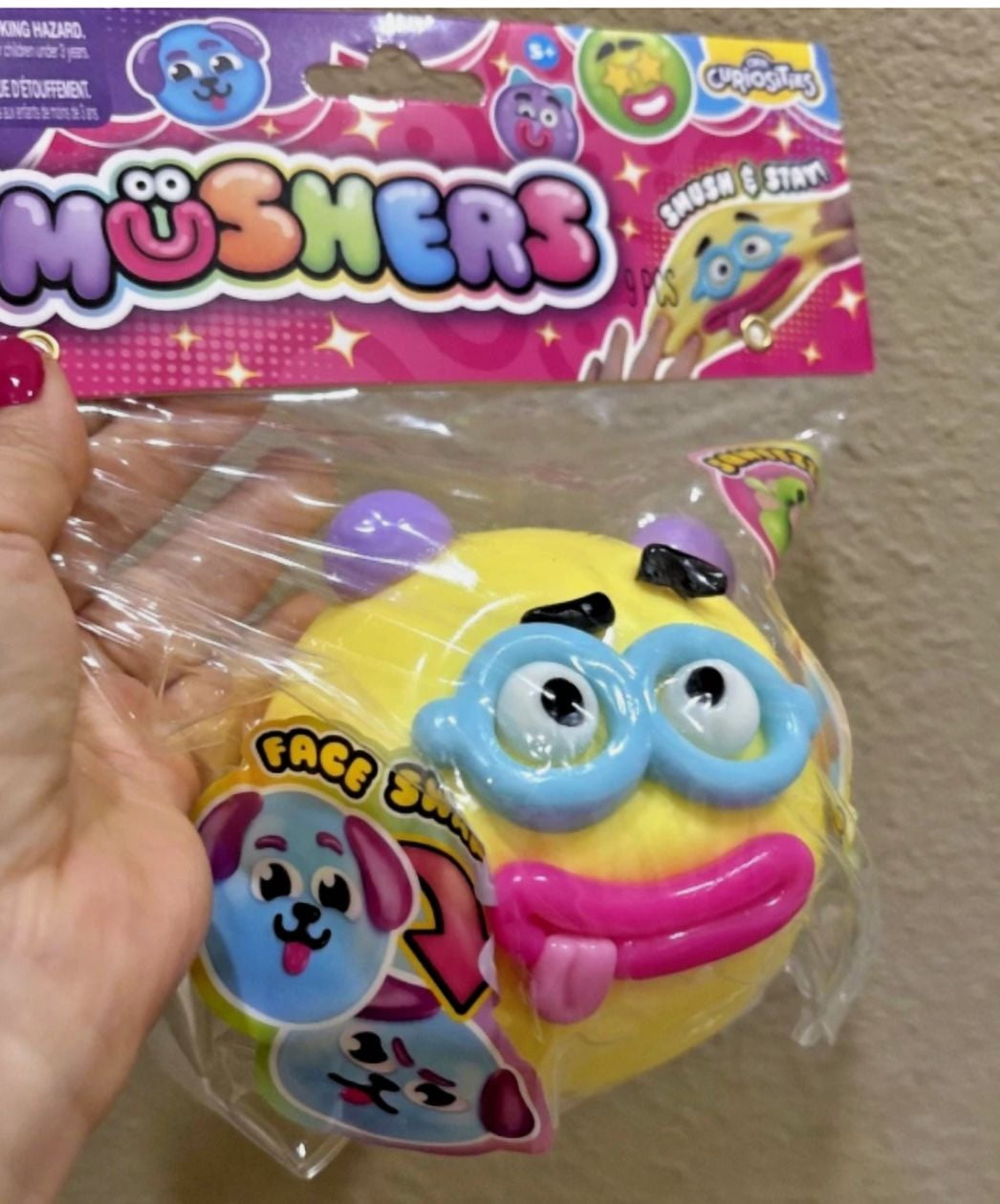 Smushers Squishy - Novelty Smush Face Squeeze Toys, Durable Material Party Favor for Birthdays & Get-Togethers（yellow）