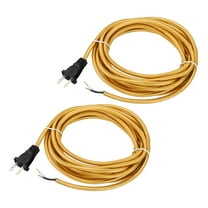 Uxcell 12Ft 18/2 Cloth Covered Lamp Cord with Plug, 2 Pcs Vintage Electrical Lamp Cord with Stripped Ends for Extension Wiring DIY Repairing, Yellow