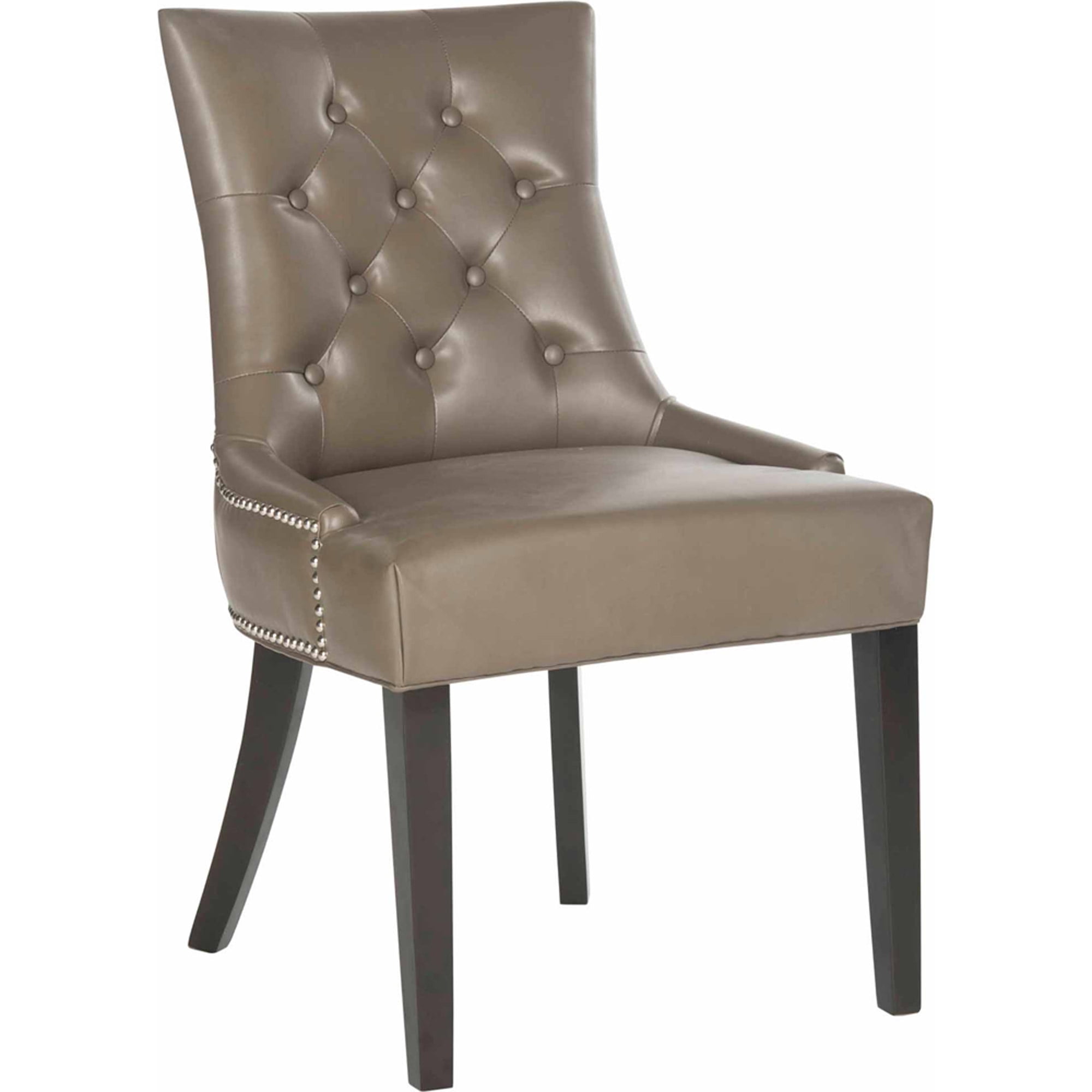 SAFAVIEH Harlow Glam Tufted Ring Chair with Silver Nailheads, Set of 2, Clay