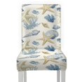 thumbnail image 6 of COEQINE Dining Room Chair Slipcovers Set of 4, Stretchable Universal Fit Parsons Chair Covers, Easy Clean Machine Washable Polyester Spandex for Home Hotel Decor, Starfish Conch Coral, 6 of 7