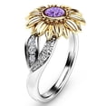 thumbnail image 2 of Gothic Round Rhinestone Sunflower Ring for Women boho Style Multicoloured Crystal Ring Gift Jewelry Accessoires, 2 of 2