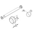 thumbnail image 2 of TAG Hardware 3 Piece Set - 1 5/16 Inch Diameter Round Wardrobe Tube Closet Rod with End Supports - White (35 3/4"), 2 of 3
