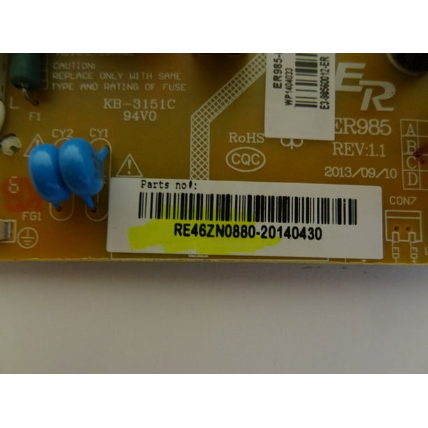 Rca Led40c45rq Power Supply Board Er985 B Re46zn0880 Walmart Com Walmart Com