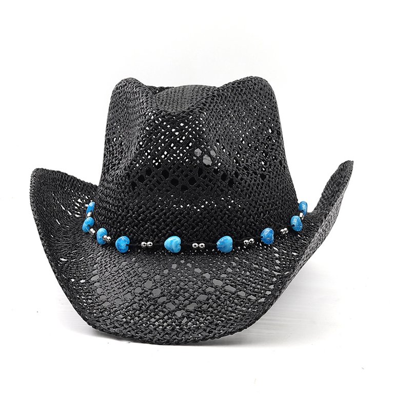 8577 Men\'s Women\'s Straw Cowboy Hat Western Cowgirl Shapeable Brim Beach Men main image 2
