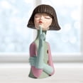 thumbnail image 4 of de resina de moda para chicas, estatua de decoración para interiores y exteriores, regalos, decoración de escultura de escritorio para 15x17x317cm Verde BLESIY Escultura de estatua de resina, 4 of 7