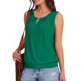 thumbnail image 5 of Women's Fashion Round Neck Sleeveless Tank Top, Solid Color Casual Top for Summer and Layering,Green,2XL, 5 of 8