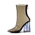 thumbnail image 3 of Cape Robbin Bottines à Talon Épais Clair Pointu pour Femmes, Noir, 9, 3 of 4
