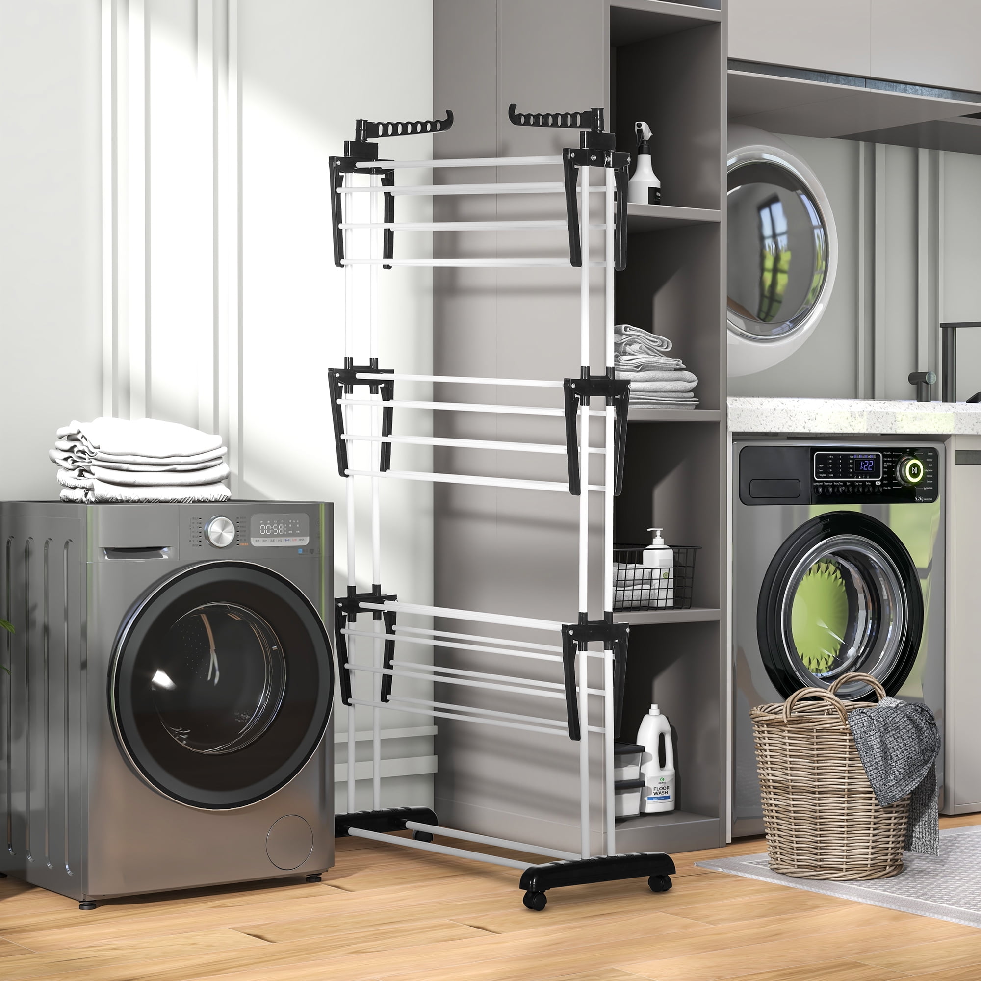 Retractable drying rack for laundry room sale
