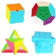 thumbnail image 3 of Speed Cube Set 4 Pack Magic Cube Bundle 3x3 Pyramid Cube Bundle Megaminx Skew Cube Mirror Sturdy and Smooth Stickerless Cubes Collection Puzzles Toy for Child and Adults, 3 of 3
