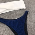 thumbnail image 4 of NMMUED Strapless Bikini, Bandeau Bikini Sets for Women, Two Piece Swimsuit for Women, Low Rise Bikini, Blue M, 4 of 6