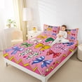thumbnail image 4 of Manfei Girls Bow Bowtie Bed Sheets,Bow Knot Ribbon King Sheets,Multicolor Heart Print Sheet Set For Princess,Ultra Soft Home Decor,4pcs, 4 of 7