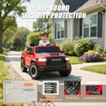 thumbnail image 5 of RAM 24V Kids Ride on Truck Cars, Ride on Toys with Remote Control, Electric Car for Kids 2 Seater, Powered Toddler Car with Bluetooth MP3 4 Wheels Suspension for Boys Girls, Red, 5 of 8