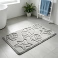 thumbnail image 2 of Dtchengua Coastal Beach Bath Mats for Bathroom Decor, Seashells Starfish Absorbent Bath Rug Non-Slip Floor Rug Carpets for Kitchen Bathroom Laundry Bedroom Living Room, 2 of 8