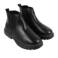 thumbnail image 2 of Botas de cuero sintético para hombre, informales, con suela de goma suave, transpirables, antideslizantes, para negocios, color negro 41, 2 of 15